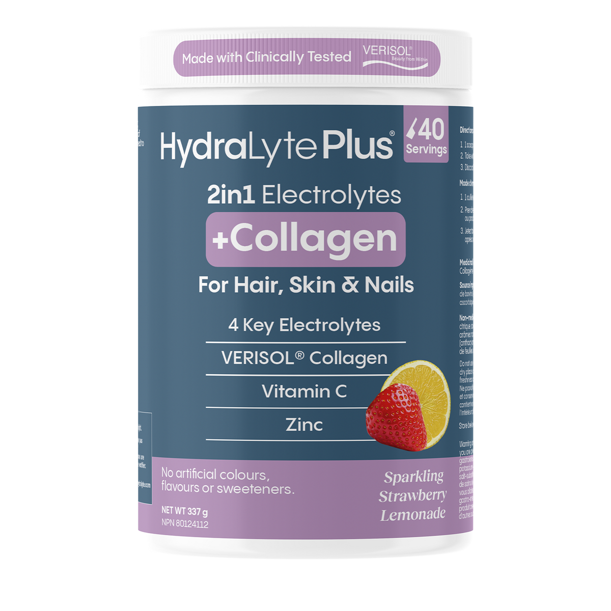 Hydration with Collagen, Strawberry Lemonade Tub, 40 Servings