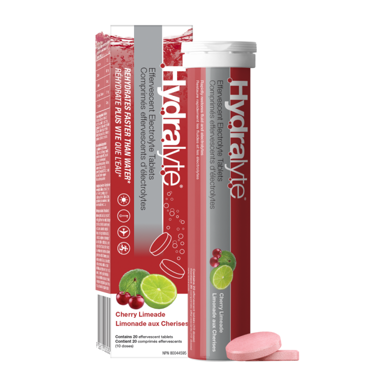 Hydralyte Effervescent Electrolyte Tablet, Cherry Limeade